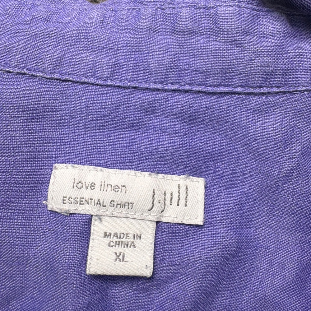 J. Jill Button Down Shirt Womens XL Purple Love Linen Essential Shirt Casual - Picture 5 of 9